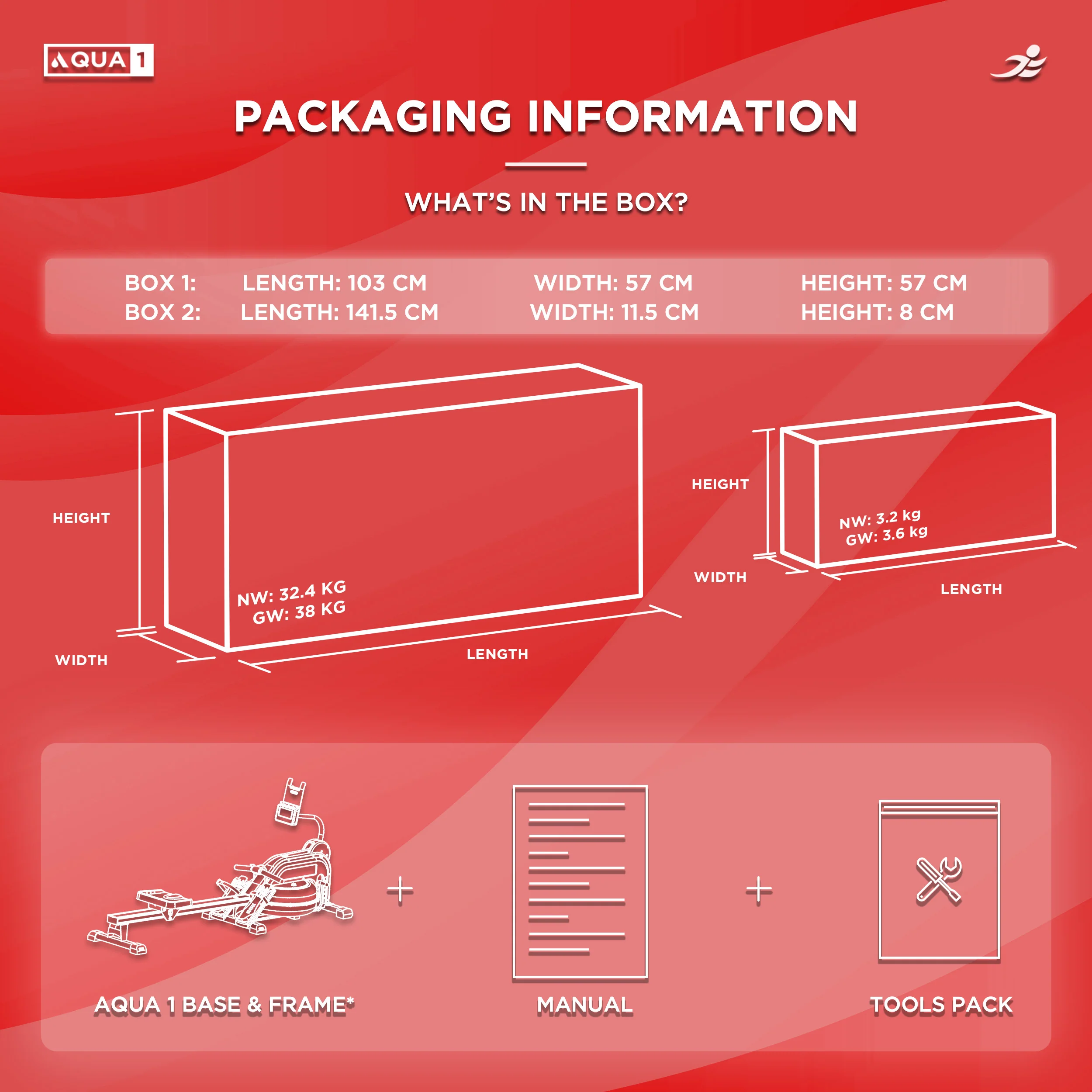 Aqua 1 Water and Elastic Dual Resistance Rowing Machine - Image 10