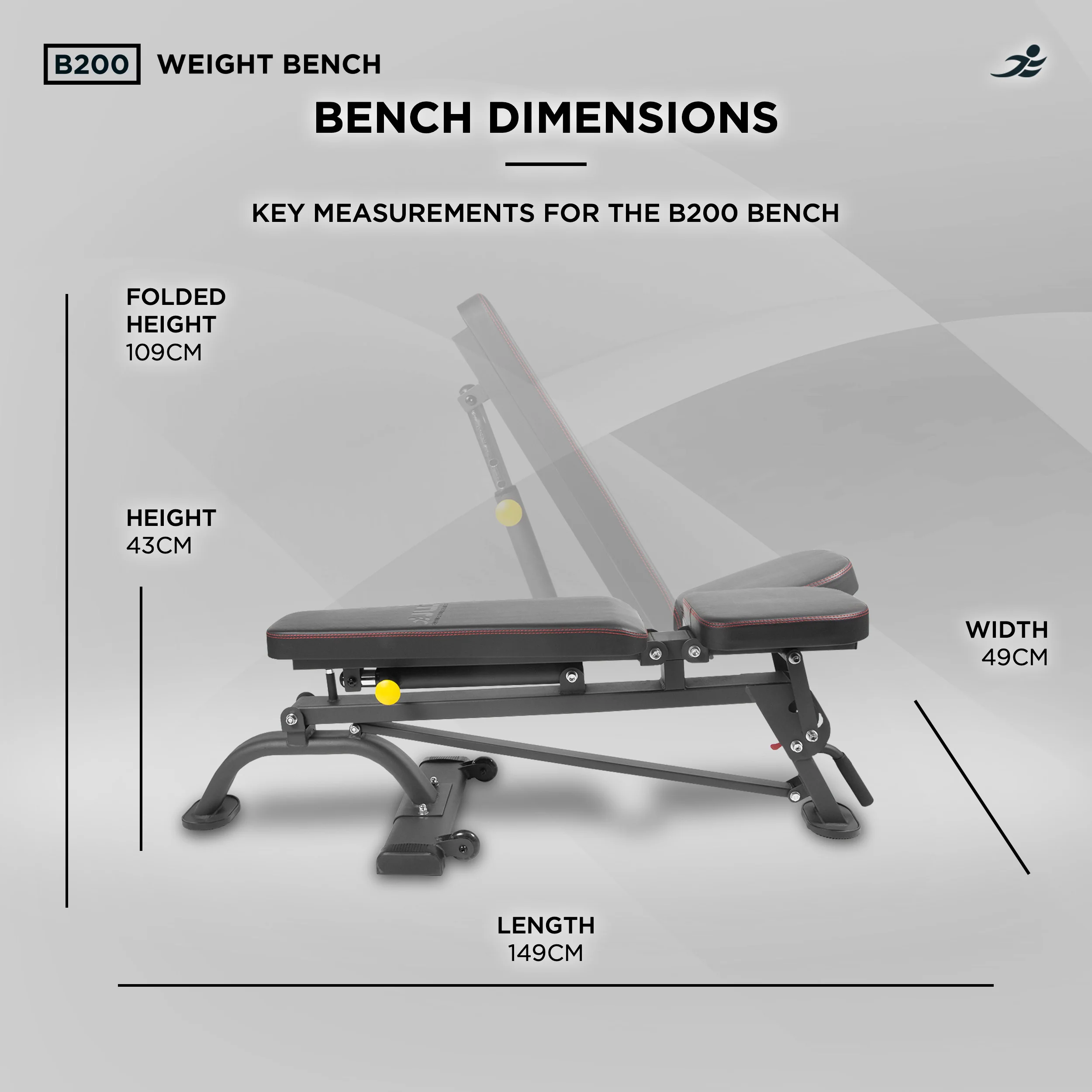 B200 Adjustable Weight Bench - Image 9