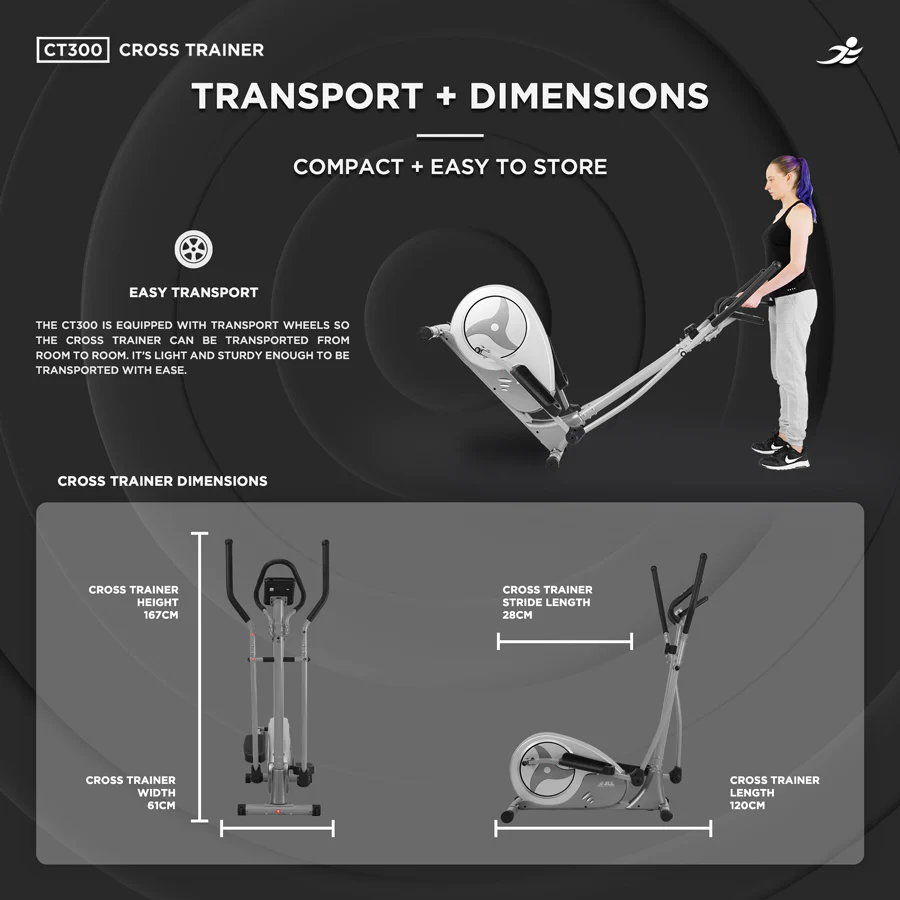 CT300 Cross Trainer Magnetic Resistance Cross Trainer/ Elliptical - Image 9