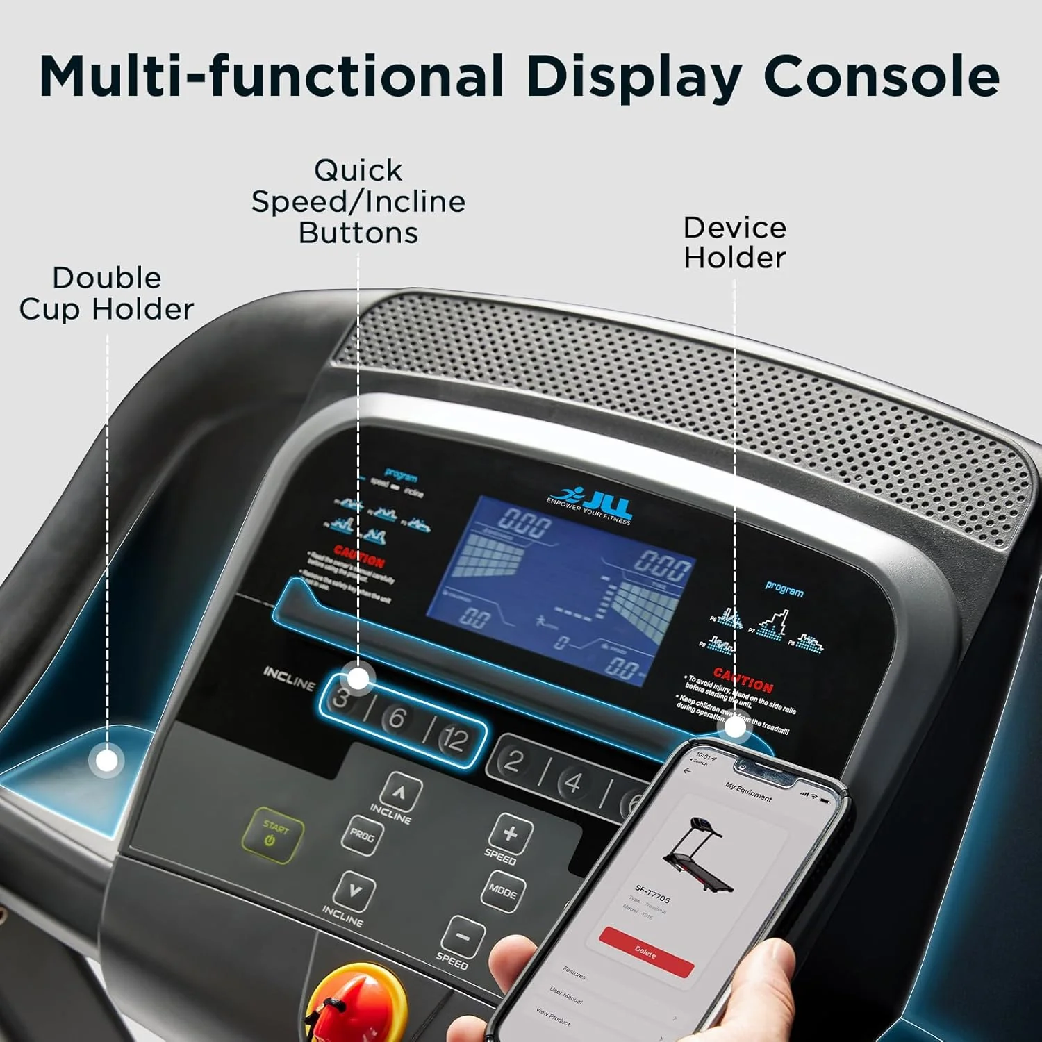 JLL T110 Folding Auto-Incline Smart Treadmill - Image 7