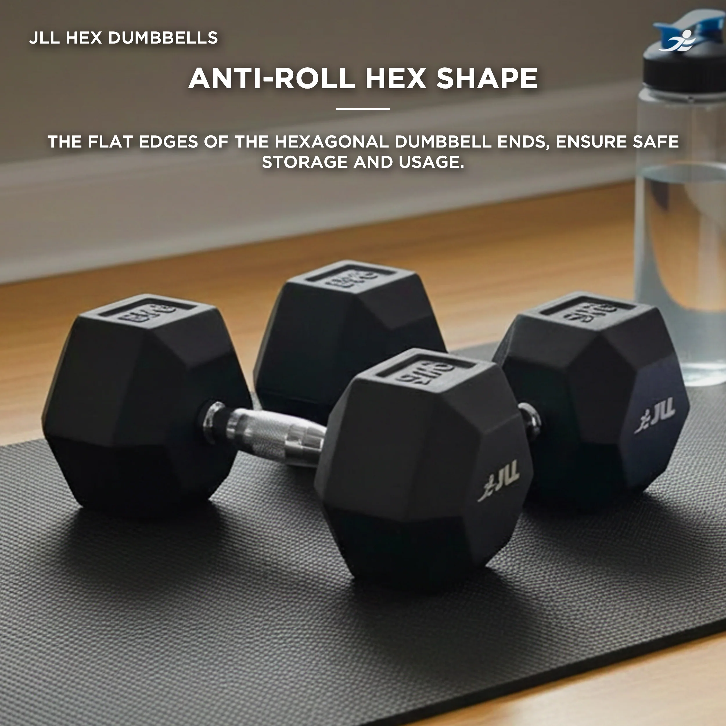 Rubber Hex Dumbbells 4kg - 28kg available. Sold in Pairs - Image 5
