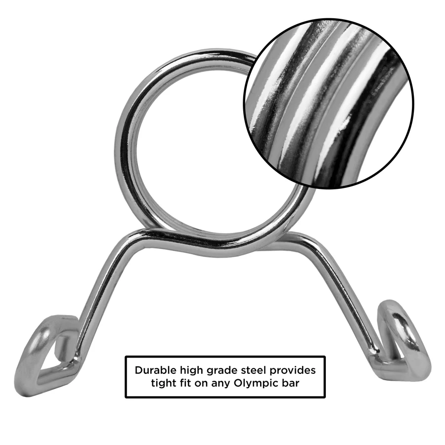 Chrome Spring Lock Collars (Pair) for Standard Olympic 2” or 5cm Bars - Image 5