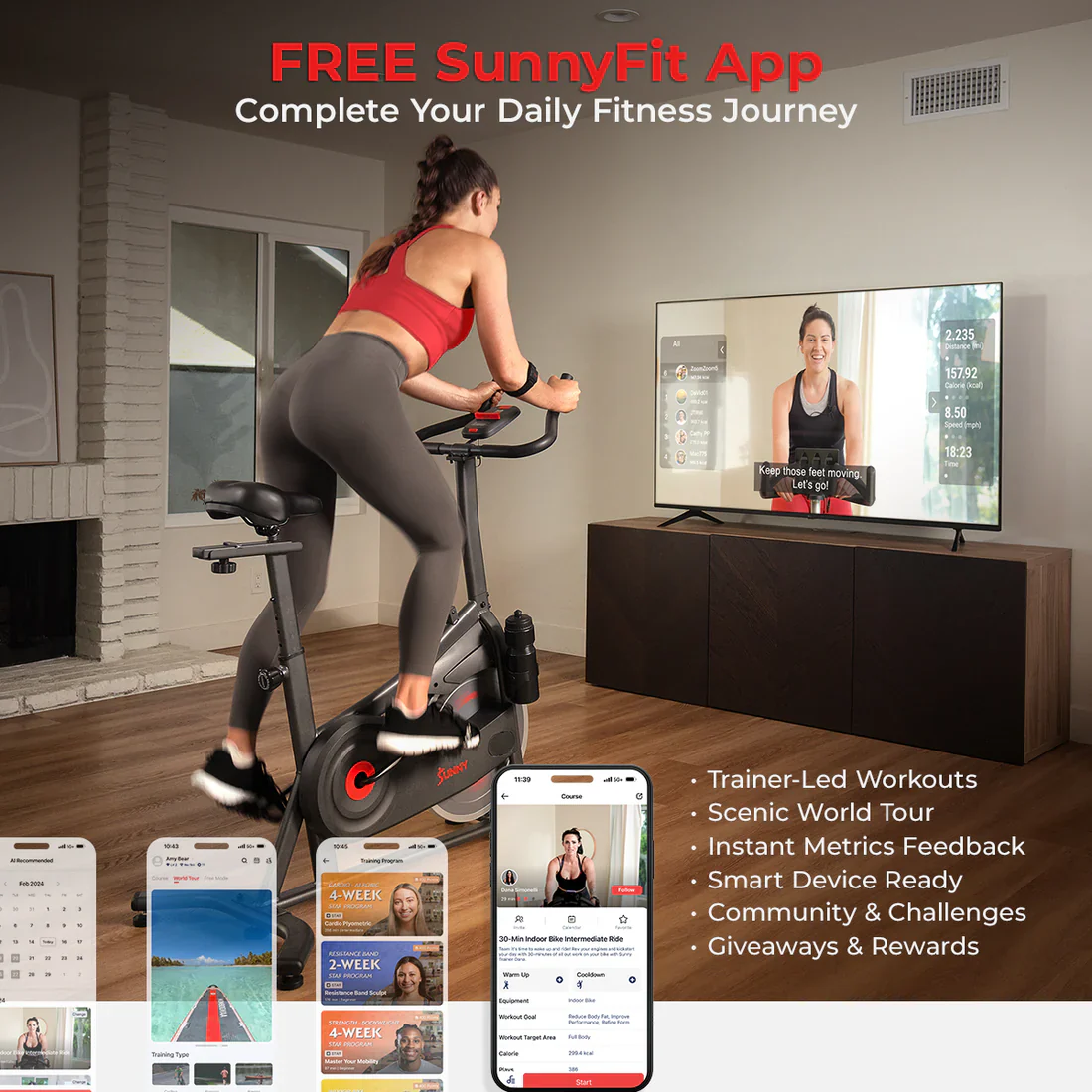 Active 100 Smart Magnetic Cycling Exercise Bike - Image 3