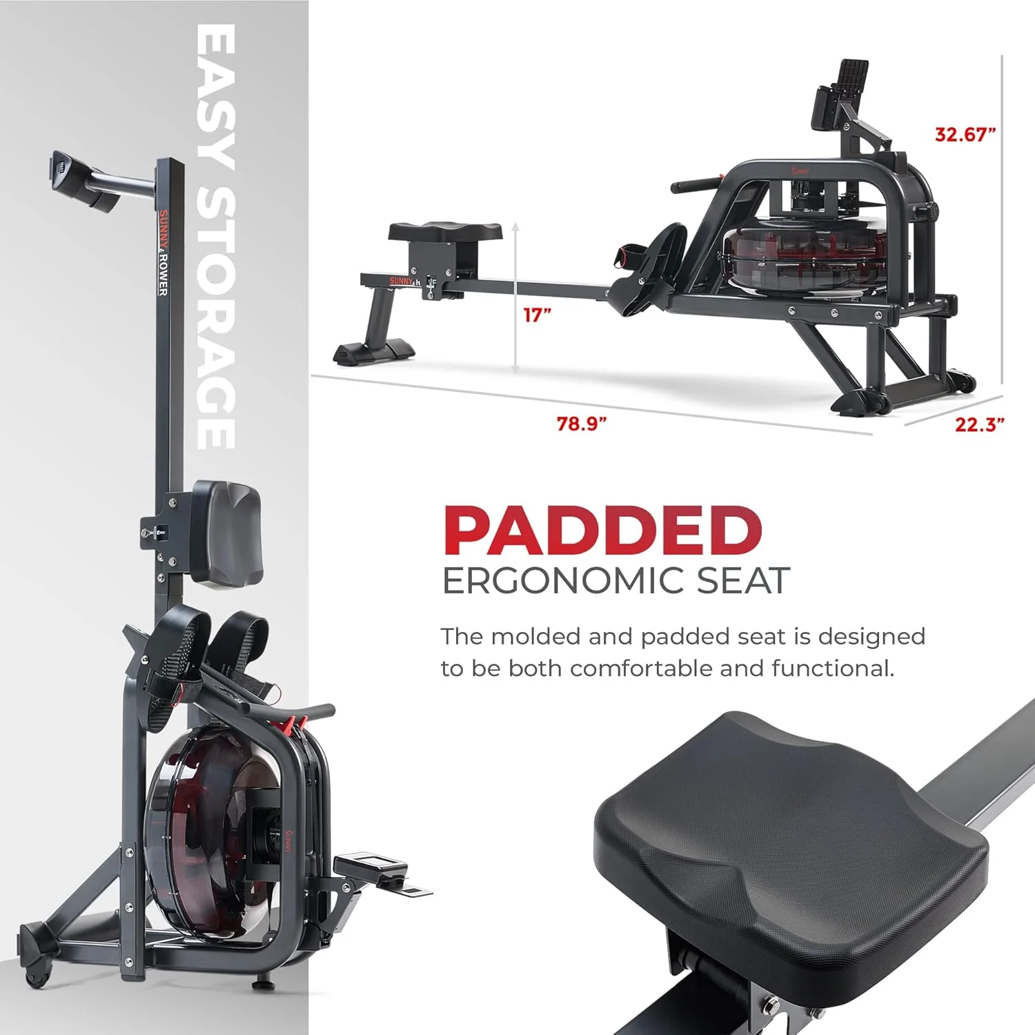 Obsidian Surge Smart Water Rowing Machine - Image 5