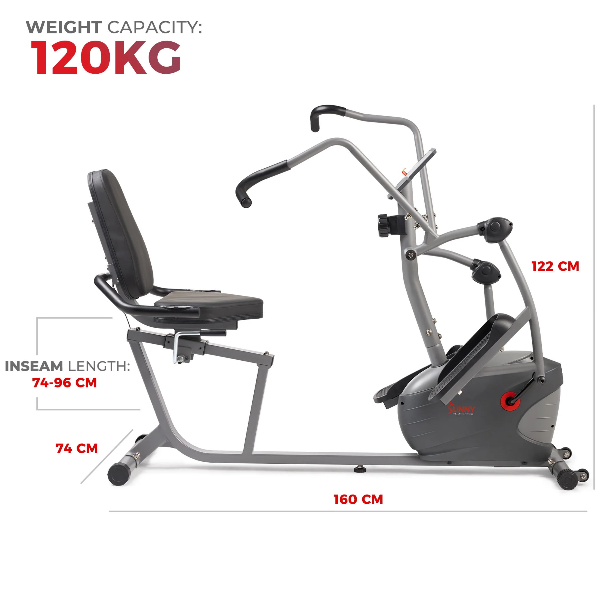 Performance Interactive Recumbent Cross Trainer Elliptical Bike - Image 3