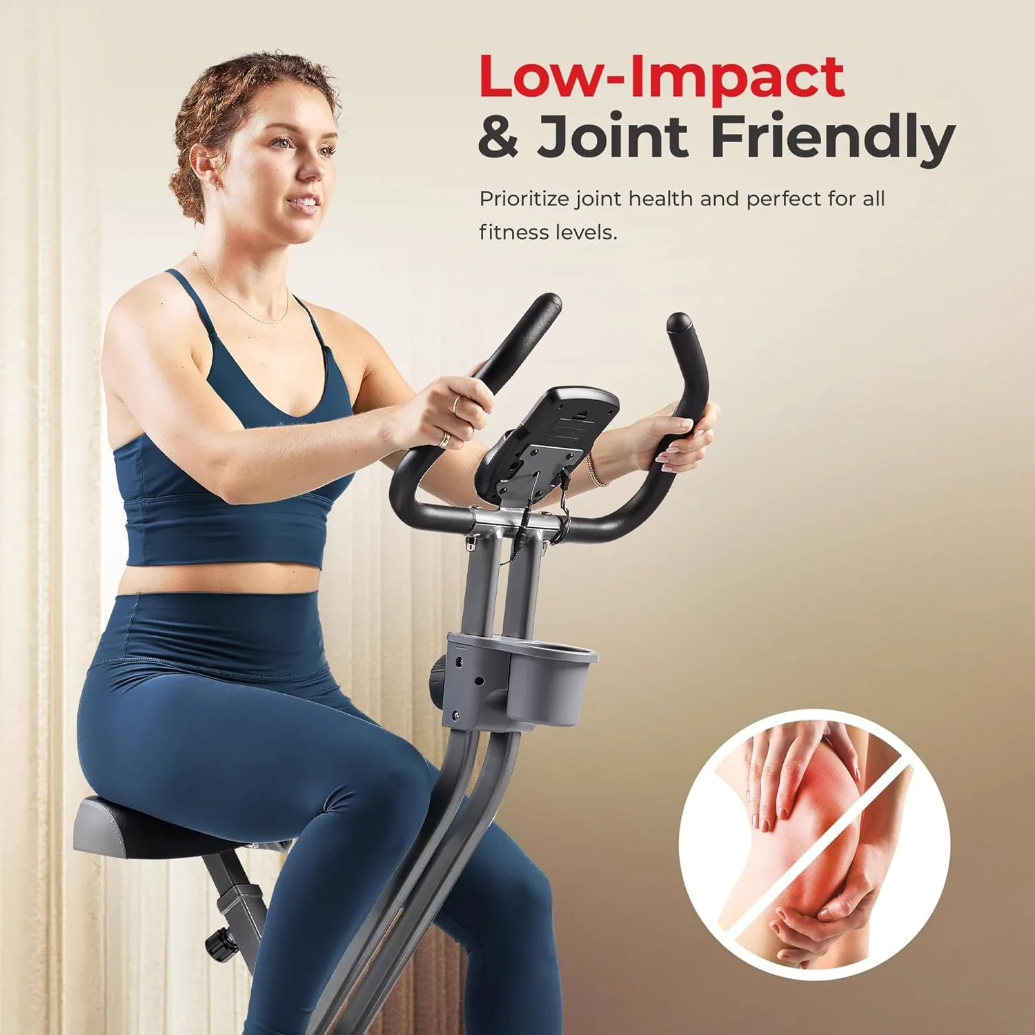 Folding X-Bike, Portable Compact Exercise Bike for Indoor Cycling Workout - Image 6